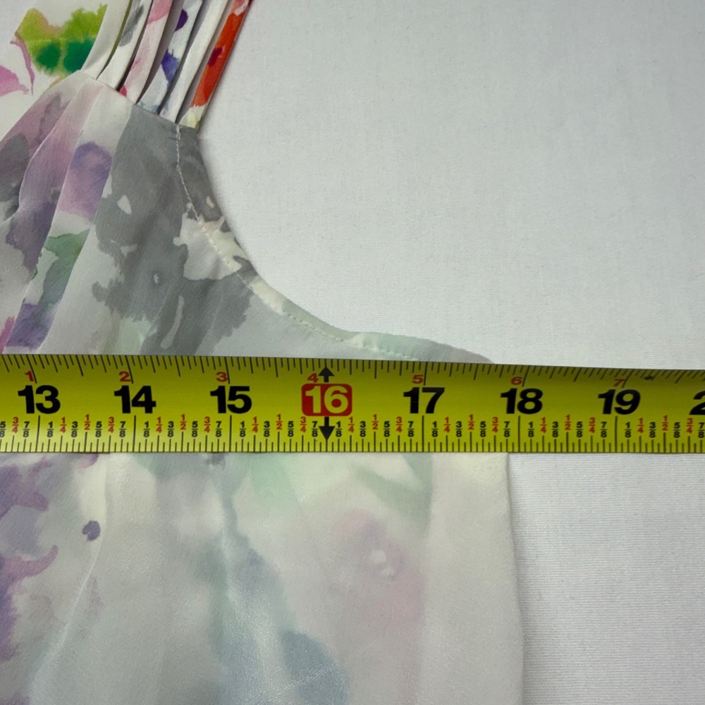 Amanda Uprichard 100% Silk Floral Watercolor Wrap Tank Top Women's M Cami - Picture 7 of 8
